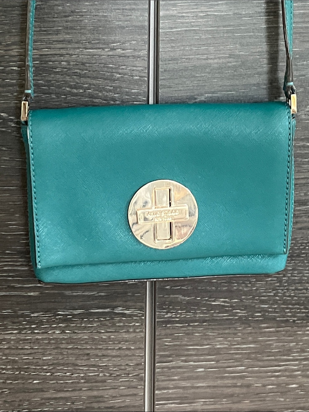 Kate Spade Sally Newberry Teal Saffiano Leather Bag